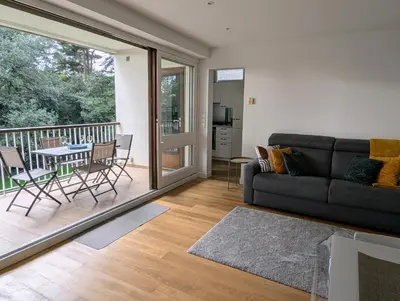 Coin salon dans l'établissement Ker Maretz Appartement lumineux entre côte et parc