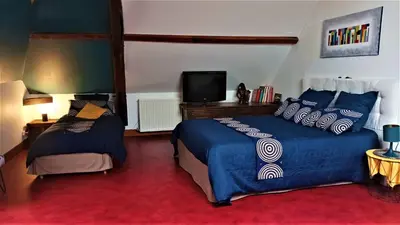 Un ou plusieurs lits dans un hébergement de l'établissement Chambres d'Hotes du Haut Anjou