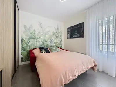 Un ou plusieurs lits dans un hébergement de l'établissement Studio moderne Thouaré sur Loire