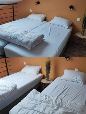 Un ou plusieurs lits dans un hébergement de l'établissement Studio 15, proche rue piétonne et plage