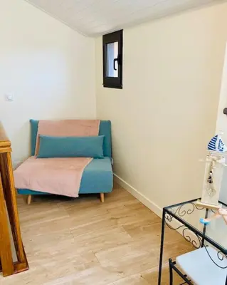 Coin salon dans l'établissement Maison familiale vue mer au calme 3 etoiles Villa Rose