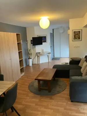 Télévision ou salle de divertissement dans l'établissement Grand studio centre ville St Pierre