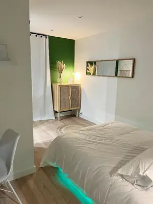 Un ou plusieurs lits dans un hébergement de l'établissement Cosy Angevin - Joli petit appartement