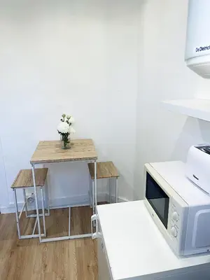 Cuisine ou kitchenette dans l'établissement Cosy Angevin - Joli petit appartement