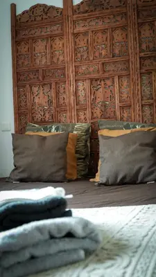Coin salon dans l'établissement Chambre d'hôtes Sous Les Grands Chênes NOMADE