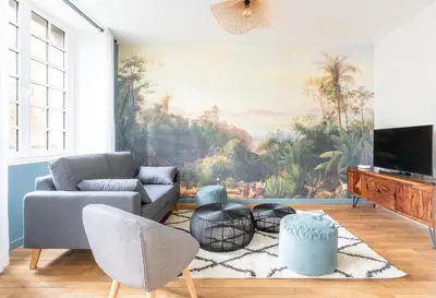 Télévision ou salle de divertissement dans l'établissement Appartement Central et Calme avec Magnifique Vue