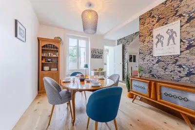 Coin salon dans l'établissement Maison Athlos - Quartier calme au coeur de Nantes
