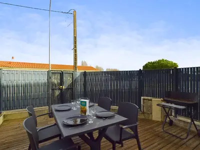 Balcon ou terrasse dans l'établissement Saint-Hilaire - 350m de la plage