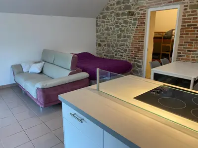 Coin salon dans l'établissement Gîte de Bonabry