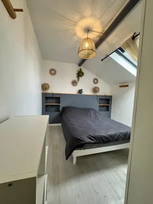Un ou plusieurs lits dans un hébergement de l'établissement Joli Duplex - Centre ville - Amazonie