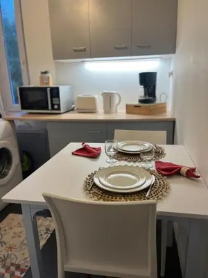 Cuisine ou kitchenette dans l'établissement Appartement au calme 3 personnes