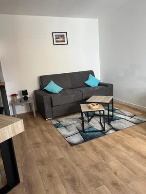 Coin salon dans l'établissement Appartement des dauphins