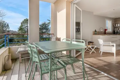 Balcon ou terrasse dans l'établissement La Baule, appartement confortable pour 4