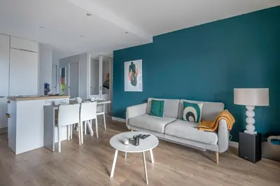 Cuisine ou kitchenette dans l'établissement La Baule, appartement confortable pour 4