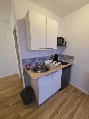 Cuisine ou kitchenette dans l'établissement Studio tout equipé
