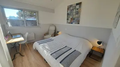 Un ou plusieurs lits dans un hébergement de l'établissement LES MUGUETS - Maison 4 chambres à 600m de la plage