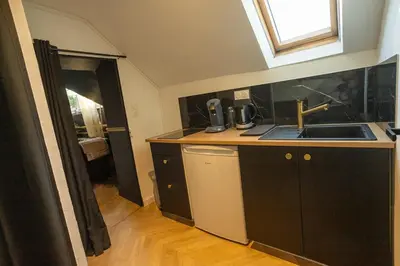 Cuisine ou kitchenette dans l'établissement Le Glam Divin