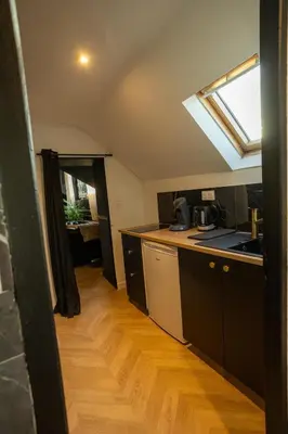 Cuisine ou kitchenette dans l'établissement Le Glam Divin
