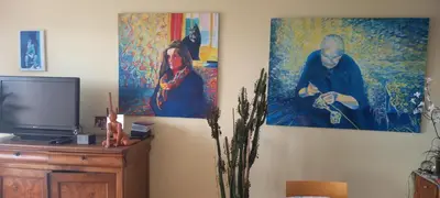 Télévision ou salle de divertissement dans l'établissement Chez Janie