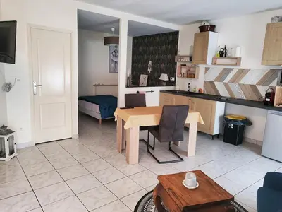 Cuisine ou kitchenette dans l'établissement Large quiet studio,