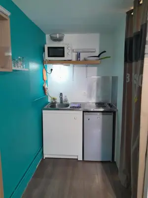 Cuisine ou kitchenette dans l'établissement Studio avec terrasse
