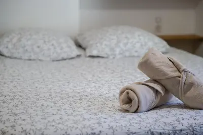Un ou plusieurs lits dans un hébergement de l'établissement charmant appartement coeur de ville 4 personnes