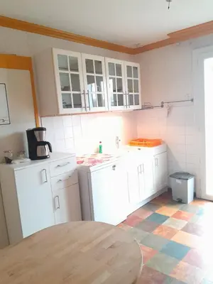 Cuisine ou kitchenette dans l'établissement Gîte meublé 10 personnes