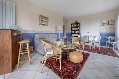 Coin salon dans l'établissement Appartement dans résidence calme pour 4