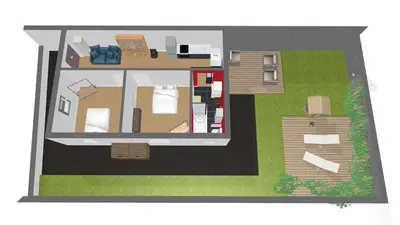 Plan de l'établissement charmante maisonnette a 400m de la plage
