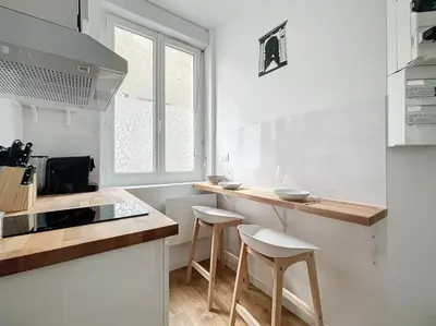 Cuisine ou kitchenette dans l'établissement beau T1 proche gare de Nantes