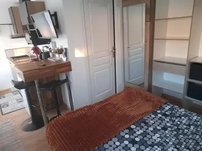 Cuisine ou kitchenette dans l'établissement La petite maison studiot