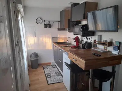Cuisine ou kitchenette dans l'établissement La petite maison studiot