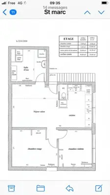 Plan de l'établissement St Marc proche plage, 2 chambres