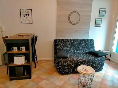 Coin salon dans l'établissement studio 2 pers résidence des iles Fromentine