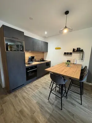 Cuisine ou kitchenette dans l'établissement Yellow Beach, T2 neuf avec jardin