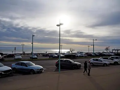 Vue générale sur la mer ou vue sur la mer prise depuis l'appartement
