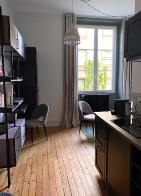 Cuisine ou kitchenette dans l'établissement ID'home le Royale