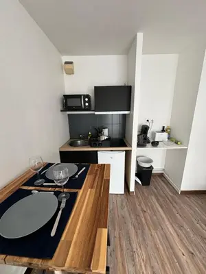 Cuisine ou kitchenette dans l'établissement Studio blain