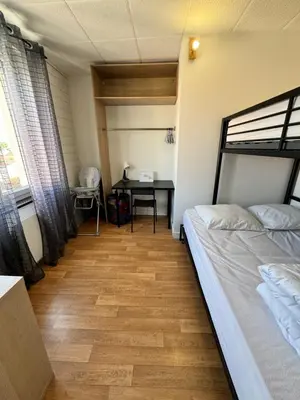 Un ou plusieurs lits dans un hébergement de l'établissement Appartement 55 m2 - 2 chambres - avec vue mer