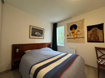 Un ou plusieurs lits dans un hébergement de l'établissement Azur Marin - Wifi, Parking, Piscine, Mer à 2min