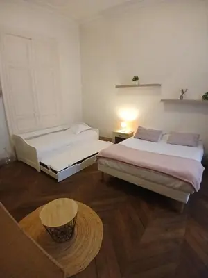 Un ou plusieurs lits dans un hébergement de l'établissement Appartment Doutre Terrasse- 2ch - 6 personnes