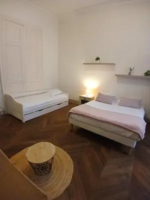 Un ou plusieurs lits dans un hébergement de l'établissement Appartment Doutre Terrasse- 2ch - 6 personnes