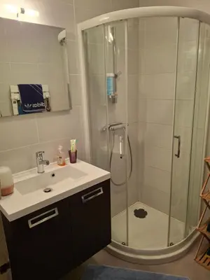 Salle de bains dans l'établissement Chambre lit double près de la Loire
