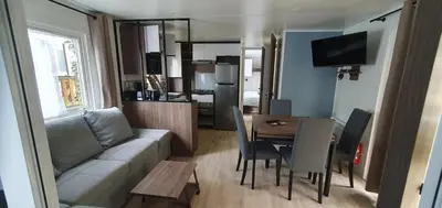 Cuisine ou kitchenette dans l'établissement mh 6 pers ensoleillé Bois Masson
