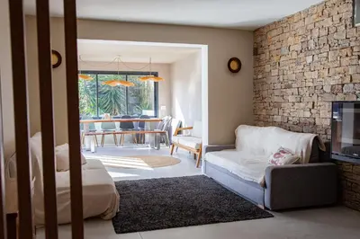 Coin salon dans l'établissement Villa avec piscine, Sainte Marguerite