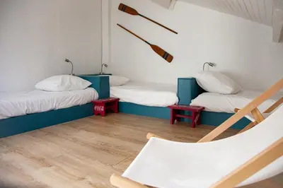 Un ou plusieurs lits dans un hébergement de l'établissement Villa avec piscine, Sainte Marguerite