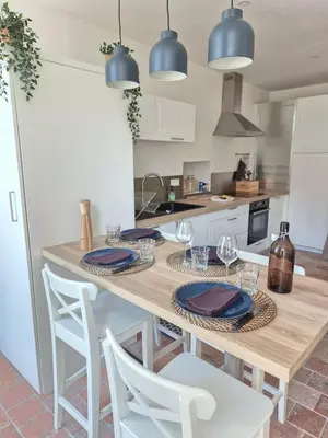 Cuisine ou kitchenette dans l'établissement La maison de Pierre, studio à 20 min du Puy du Fou