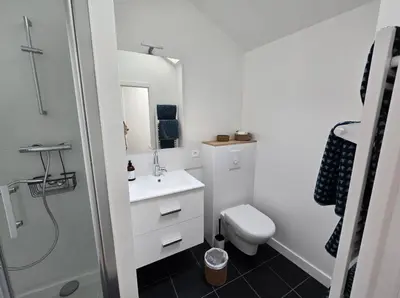 Salle de bains dans l'établissement Centre ville Appart T2, 2 à 4 pers, immeuble de caractère
