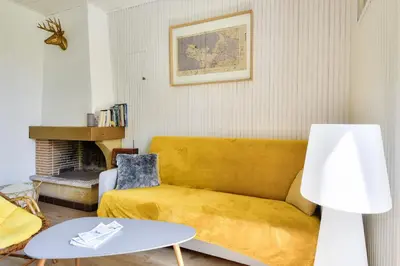 Coin salon dans l'établissement Maison avec jardin pour 4 - 800m de la plage