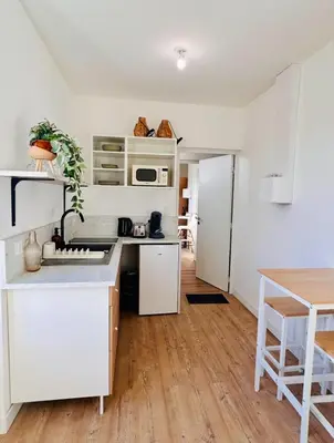 Cuisine ou kitchenette dans l'établissement Mini Studio Tout confort - accès facile Nantes et Vendée